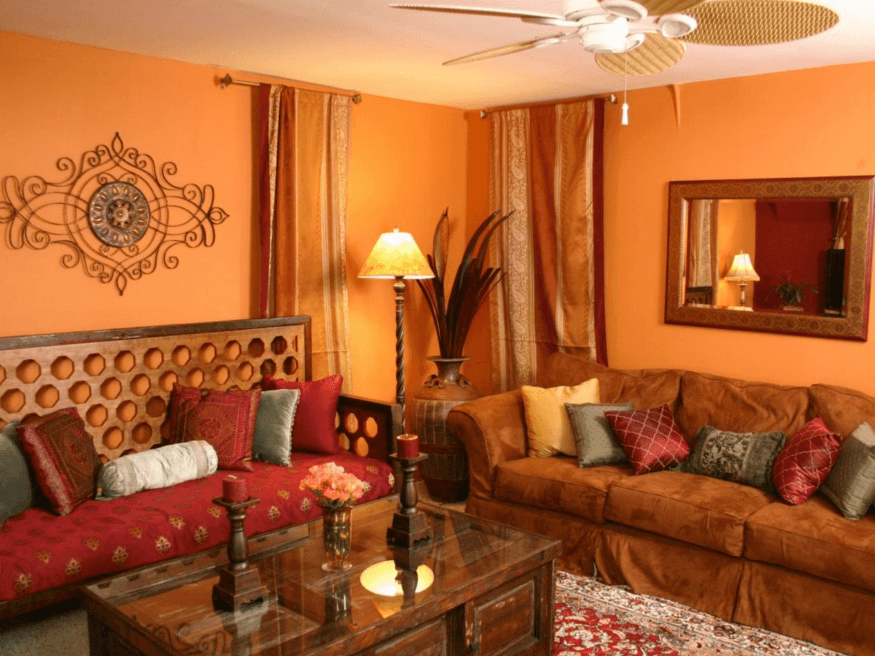 Thiết kế phòng khách mang phong cách Ấn Độ